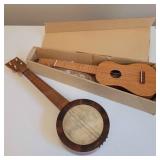 P1-Q1 2 banjo instruments ukulele