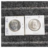 LB Franklin Half dollars 1961-1963 Silver