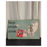 J3 7up Old Advertisement sign 33.5" x 21"