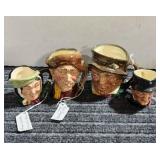 MC 4 Royal Doulton Toby mugs Large, medium, small