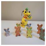 P1-Q1 wooden mickey figure Wind-up Pluto