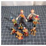 C3 9 Clowns Bobble head Wood/plastic