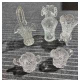 MC 5 Glass Cream and surgar set Lead cristal Vases