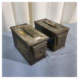 P3 2Pc 50 cal Ammo can Metal Military