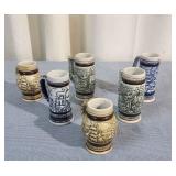 J2 6Pc AVON Beer steins 4-5 Inch tall