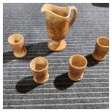 MC 5Pc Slag glaees Chocolate Mosser Pitcher