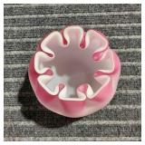 MC Peachblow Vintage Glass rose bowl 4 inches tall