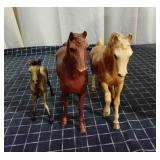 M3 3 Plastic Horses 7" Tall 9" Tall