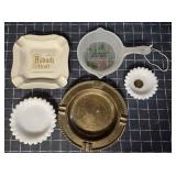 T2 5Pc Glass Ashtrays Metal Clair MI