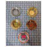 T2 5Pc Glass Ashtrays Castaways Harveys