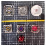 T2 7Pc Glass Ashtrays Lions Harrahs