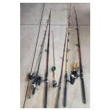 T3 8pc Fishing Poles Shimano, shakespeare and othe