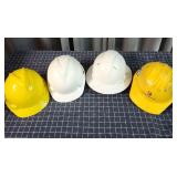 F3 4pc Hard Hats (2) yellow, (2) white