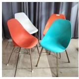 H1 4pc Retro Shell Chairs Mid Century Modern