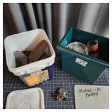 M5 2 pails Model A parts, including Thermostat, Ga