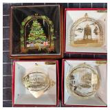 S2 4pc Gold Finish Brass Ornaments Manistee / Char