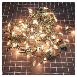 T6 White Christmas Lights approx 25ft on green str