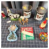 T1 8pc Vintage Noise maker, (2) Pine candles, Cand