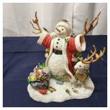 T1 Lenox Santa snowman 8" tall Snow reindeer