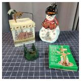G1 10pc Snowman & Glass Candle holders