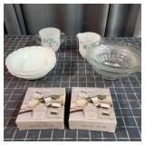 L5 10pc reverse painted, Cream & Sugar napkin ring