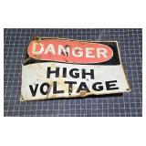 K2 Metal sign Danger High Voltage 20x13in