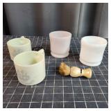 L5 5pc Hazel Atlas & others Shaving Mugs: