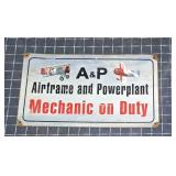 K2 Metal sign A&P Mechanic 14in x 8in