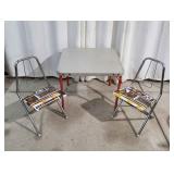 K2 3Pc Childrens Table /chairs Vintage Metal