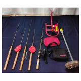 P3 9Pc Strainer Ice fishing poles