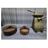 S3 3pc (2) 3 Jaw chuck Lathe Self centering & Tail