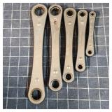 T2 5pc Sears / Craftsman Flat ratchets Fractional