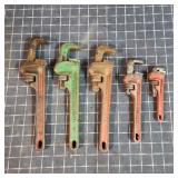 T2 5pc Rigid Pipe wrenches 6" to 10"