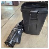 T1 Rubbermaid can & Black plastic approx 2mil
