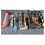 F3 7pc Corner Clamp, (4) caulk guns, Wrench