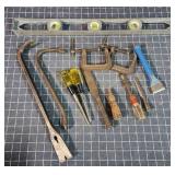 T2 12pc (2) nail pullers, Level, (2) C-Clamps, chi