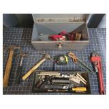 T4 15+ hammers, wrench, tape mea Toolbox w/ assort