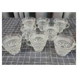S3 8pc Pressed Glass Punch Glasses,
