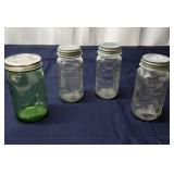 L5 4Pc Canning jars Atlas /Ball Glass