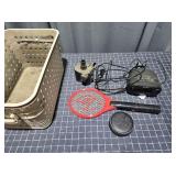 O2 Portable Speaker, Zapper racket, Clock radi