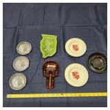 L4 8Pc Metal Ashtrays Glass Plastic