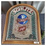 I2 Schlitz Beer Sign 21x26" Stained glass (plastic