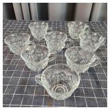 S3 8pc Pressed Glass Punch Glasses,