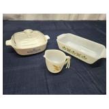 L4 3Pc Pyrex FireKing Cup dish