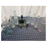 Q2 11pc medicine, soda, apothecar Vintage bottles