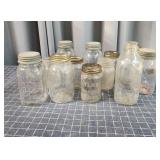 Q3 12pc Atlas, Ball & others Canning Jars, Some zi