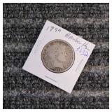 LB Barber Half 1899 Silver