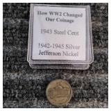 LB Jefferson Steel Cent Nickel 1943