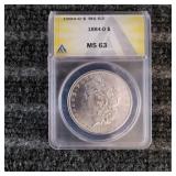 LB Morgan Dollar 1884 O Silver ANACO MS 63