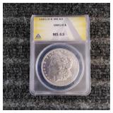 LB Morgan Dollar 1881 O Silver ANACO MS 63